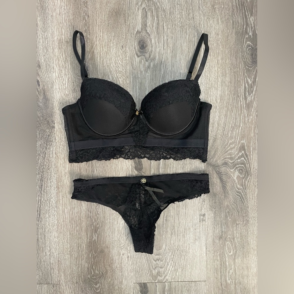 Daisy Fuentes Lingerie Set Black Medium
